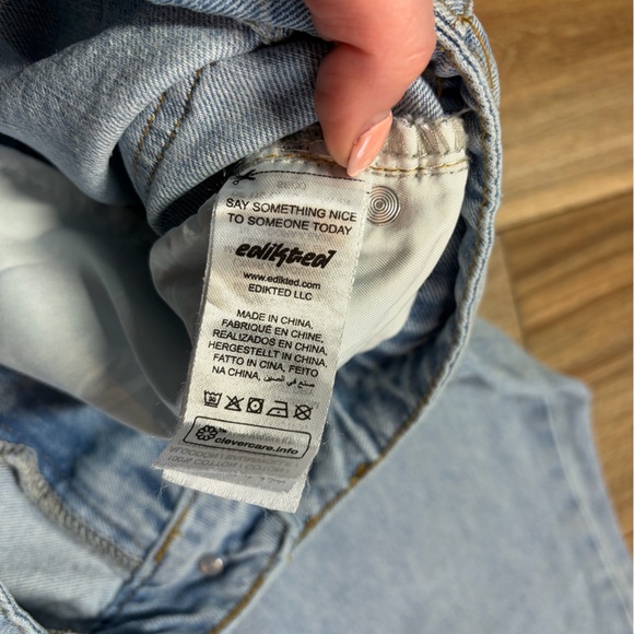 EDIKED Raelynn light Washed Low Rise wide leg Y2K Streetwear Skater Jeans - Picture 10 of 13